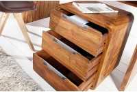 Caisson de bureau design en bois palissandre massif coloris naturel avec 3 tiroirs