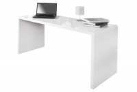 Bureau design 160x75 cm en bois teinté blanc laqué