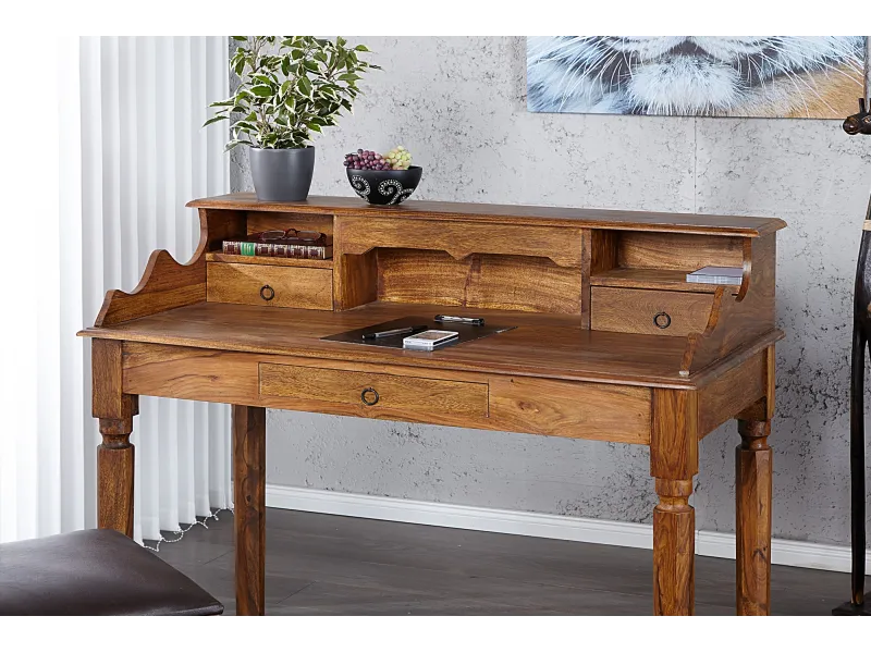 Bureau design de 115cm en bois massif naturel