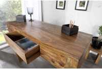 Bureau de 100 cm design en bois massif coloris naturel avec tiroir