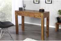 Bureau de 100 cm design en bois massif coloris naturel avec tiroir