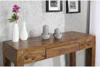 Bureau de 100 cm design en bois massif coloris naturel avec tiroir