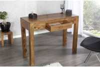 Bureau de 100 cm design en bois massif coloris naturel avec tiroir