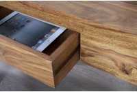 Bureau de 100 cm design en bois massif coloris naturel avec tiroir