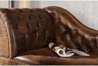 Méridienne design Chesterfield teinté marron antique