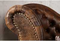 Méridienne design Chesterfield teinté marron antique