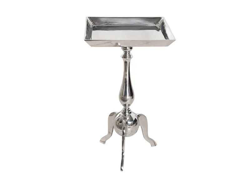 Table d'appoint 55 cm en aluminium argenté
