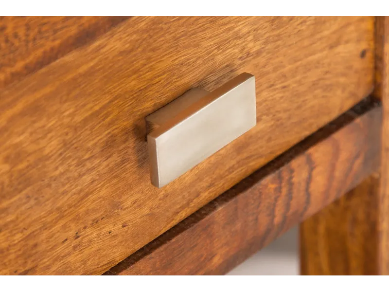 Table de chevet avec rangement et tiroir en bois massif
