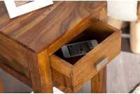 Table de chevet avec rangement et tiroir en bois massif