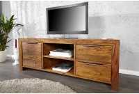 Meuble TV 135 cm en bois massif avec rangement
