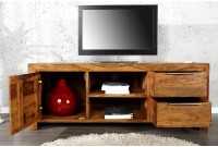 Meuble TV 135 cm en bois massif avec rangement