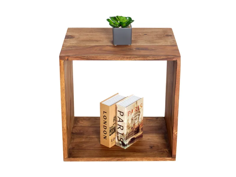 Cube de rangement 45 cm étagère design en bois massif