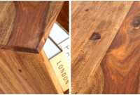 Cube de rangement 45 cm étagère design en bois massif
