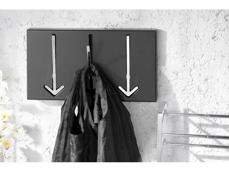 Porte-manteau avec 3 crochets flèches chromé