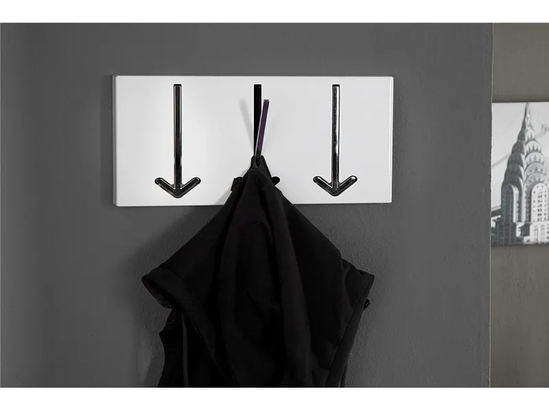 Porte-manteau avec 3 crochets flèches coloris blanc