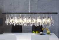 Lampe suspendue contemporaine horizontal en cristaux à 9 lampes