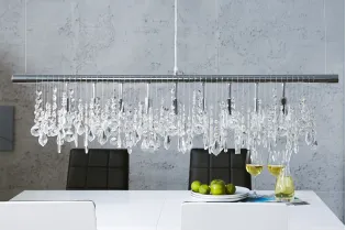 Lampe suspendue contemporaine horizontal en cristaux à 9 lampes 2