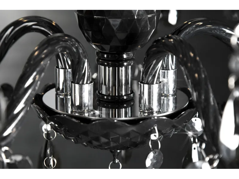 Lustre à suspension 5 branches en acrylique noir