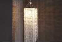 Long lustre transparent suspendue avec anneaux