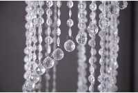 Long lustre transparent suspendue avec anneaux