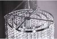 Long lustre transparent suspendue avec anneaux