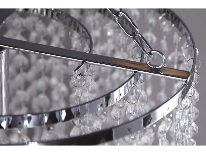 Long lustre transparent suspendue avec anneaux