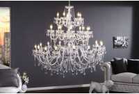 Lustre suspendu classique à 30 bougies coloris transparent