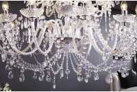 Lustre suspendu classique à 30 bougies coloris transparent