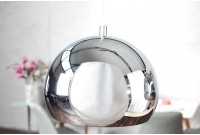Lampe suspendue à 3 boules en métal chromé