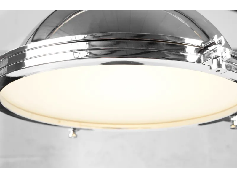 Lampe suspendue 45 cm design industriel en métal chromé