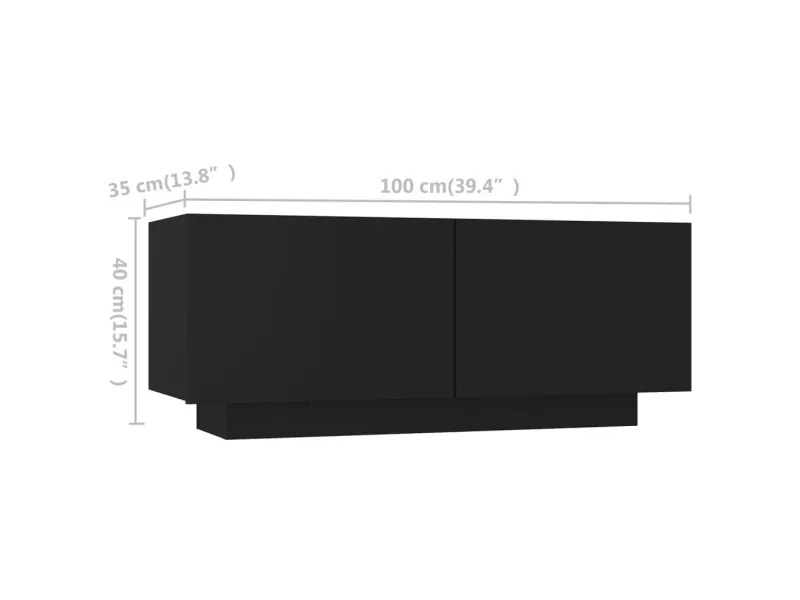 Meuble TV avec lumières LED Noir 260x35x40 cm