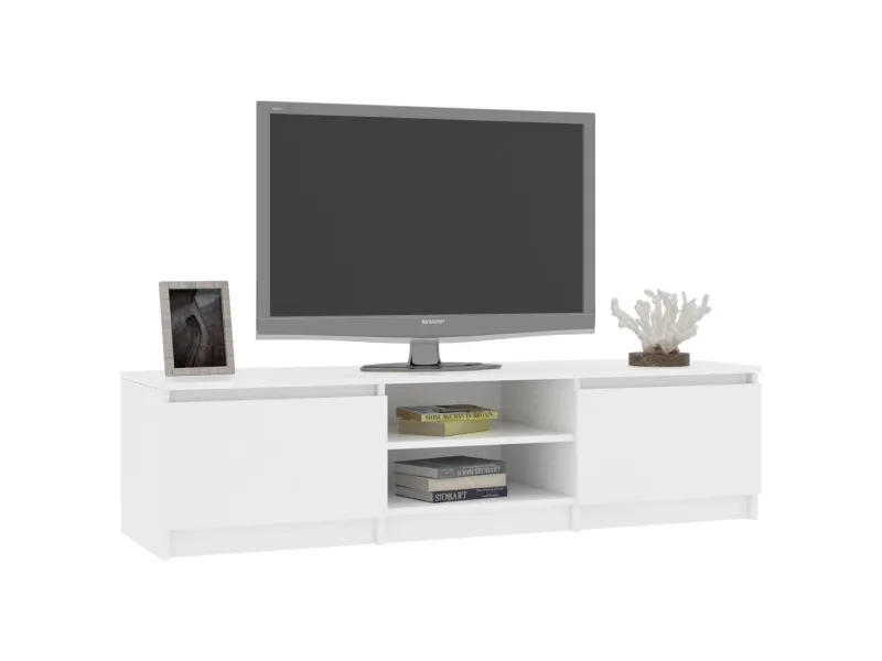 Meuble TV Blanc 140x40x35,5 cm 
