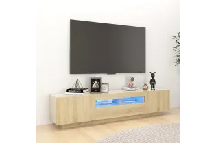 Meuble TV avec lumières LED Chêne sonoma 180x35x40 cm