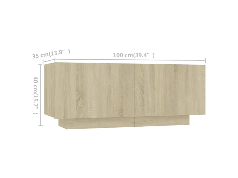 Meuble TV avec lumières LED Chêne sonoma 180x35x40 cm