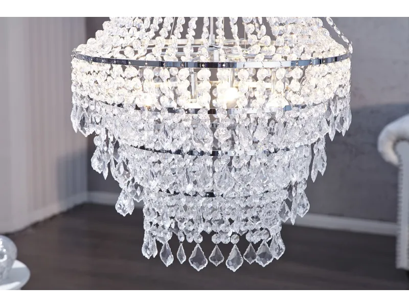 Lustre de luxe Royal 60cm avec des cristaux en strass transparent