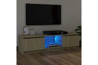Meuble TV avec lumières LED chêne sonoma 120x30x35,5 cm