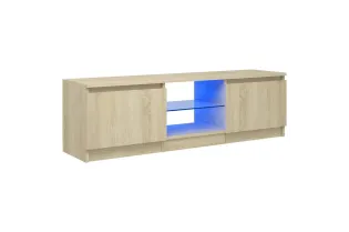Meuble TV avec lumières LED chêne sonoma 120x30x35,5 cm 2