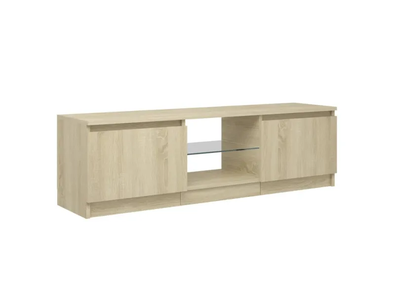 Meuble TV avec lumières LED chêne sonoma 120x30x35,5 cm