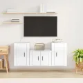 Ensemble de meubles TV 3 pcs Blanc brillant Bois d'ingénierie
