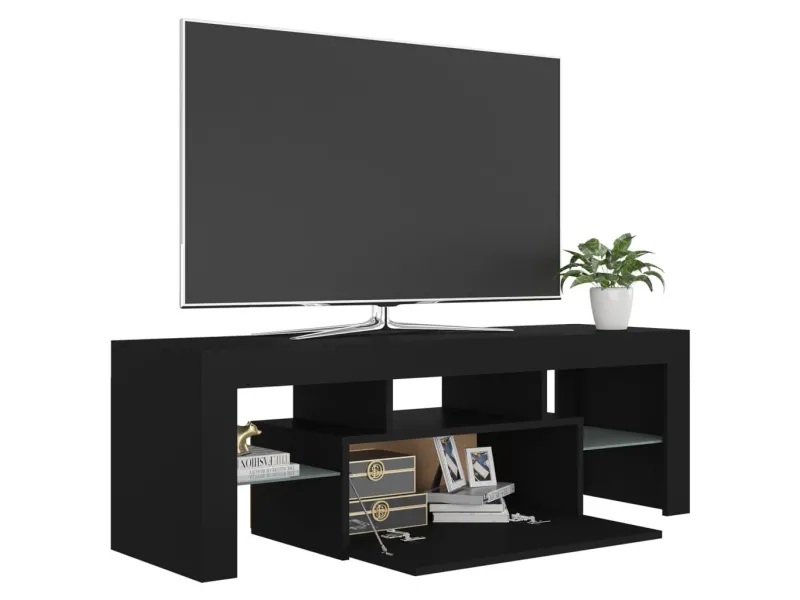 Meuble TV avec lumières LED noir 120x35x40 cm