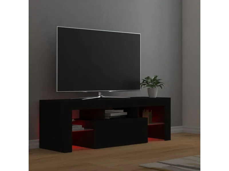 Meuble TV avec lumières LED noir 120x35x40 cm