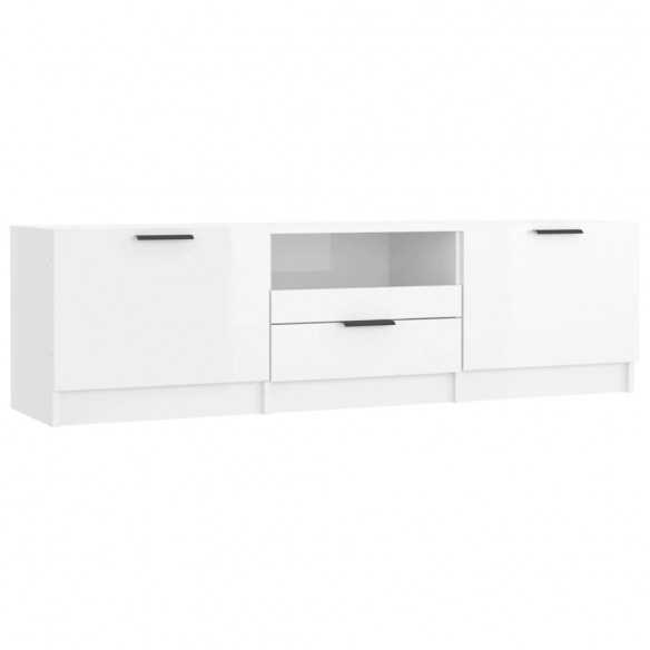 Meuble TV Blanc brillant 140x35x40 cm 