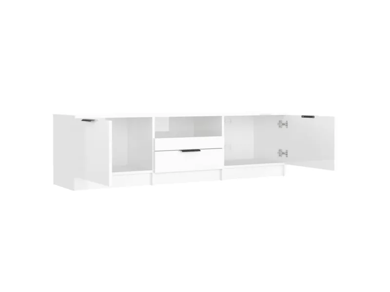 Meuble TV Blanc brillant 140x35x40 cm 