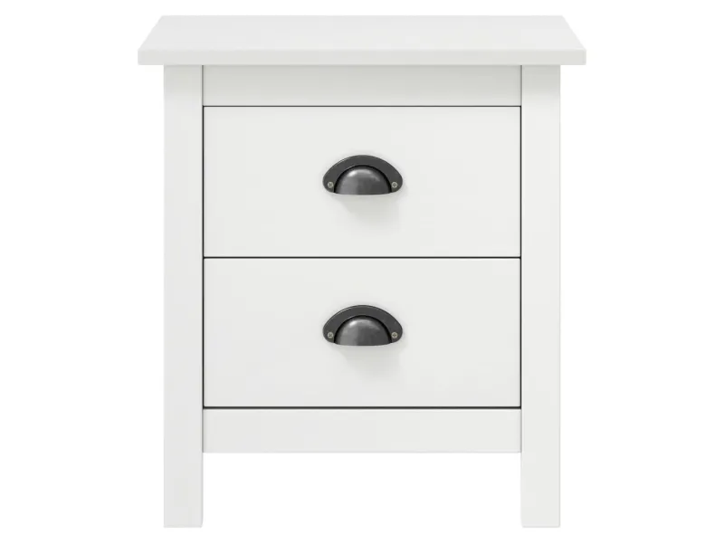 Tables de chevet Hill 2 pcs Blanc 46x35x49,5 cm Bois pin solide
