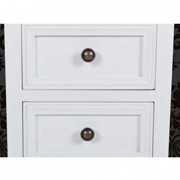 Table de chevet 2 pcs avec 2 tiroirs MDF Blanc