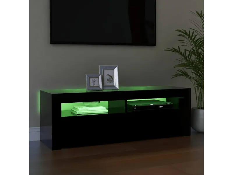 Meuble TV avec lumières LED noir 120x35x40 cm
