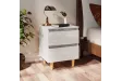 Tables de chevet pieds en pin 2 pcs Blanc brillant 40x35x50 cm