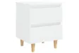 Tables de chevet pieds en pin 2 pcs Blanc brillant 40x35x50 cm