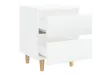Tables de chevet pieds en pin 2 pcs Blanc brillant 40x35x50 cm