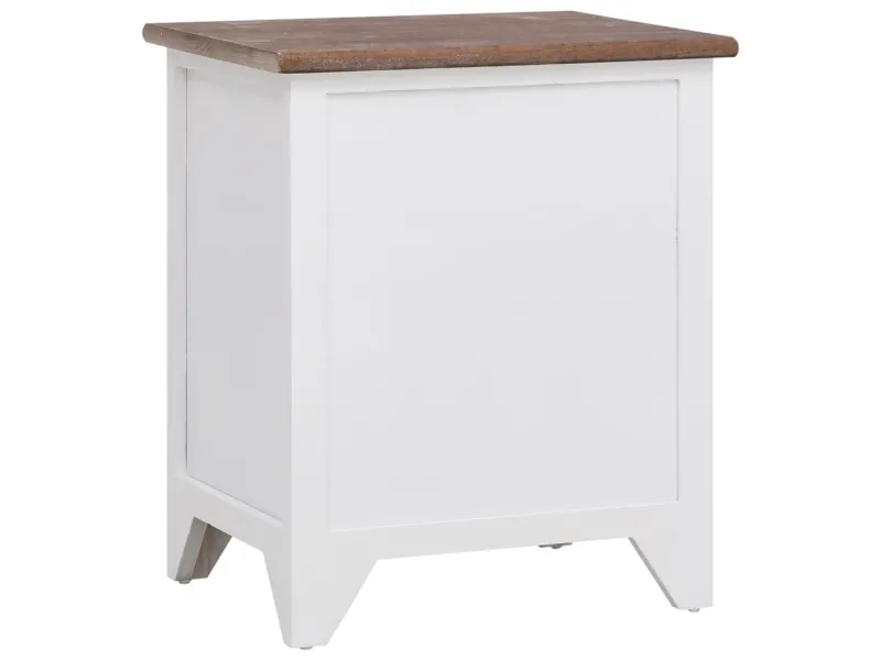 Table de chevet 2 pcs avec 2 tiroirs Marron et blanc